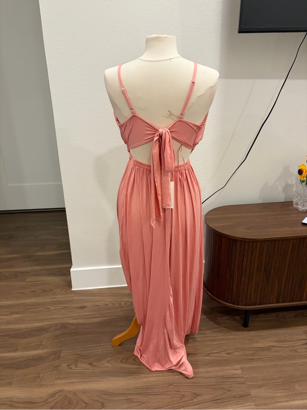 Women’s Halter Cutout Maxi Dress in Dusty Rose - Picture 6 of 8